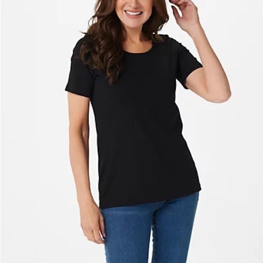 Susan Graver Weekend Essentials Comfy Cotton Knit Top
